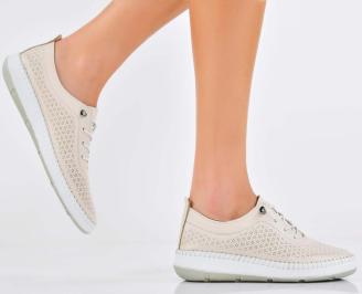 Дамски обувки  естествена кожа бежови EOBUVKIBG