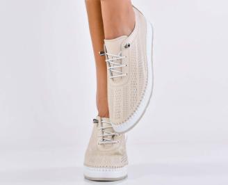 Дамски обувки  естествена кожа бежови EOBUVKIBG