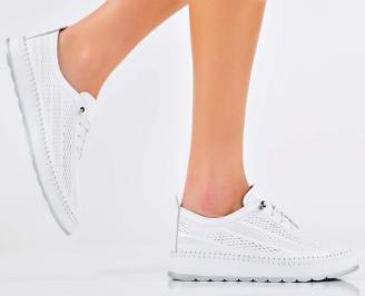 Дамски обувки  естествена кожа бели EOBUVKIBG