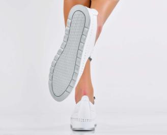 Дамски обувки  естествена кожа бели EOBUVKIBG