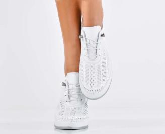 Дамски обувки  естествена кожа бели EOBUVKIBG