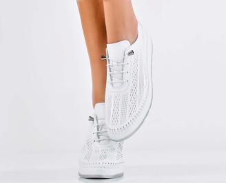 Дамски обувки  естествена кожа бели EOBUVKIBG