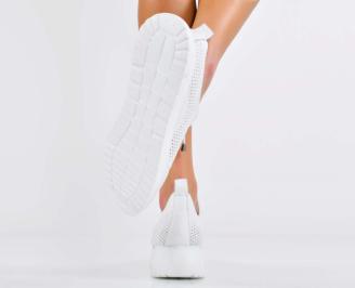 Дамски сникърси естествена кожа бели EOBUVKIBG