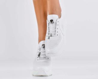 Дамски сникърси естествена кожа бели EOBUVKIBG