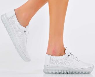 Дамски обувки  естествена кожа бели EOBUVKIBG