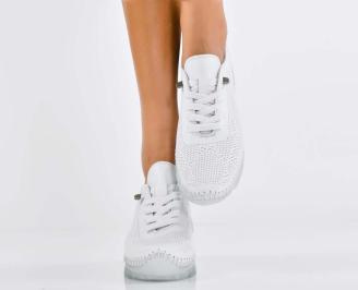 Дамски обувки  естествена кожа бели EOBUVKIBG