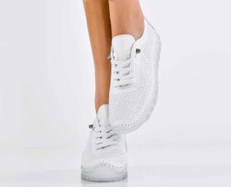 Дамски обувки  естествена кожа бели EOBUVKIBG