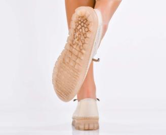 Дамски обувки  естествена кожа бежови EOBUVKIBG