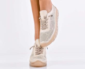 Дамски обувки  естествена кожа бежови EOBUVKIBG