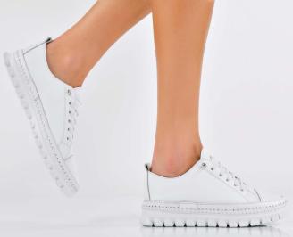 Дамски обувки  естествена кожа бели EOBUVKIBG