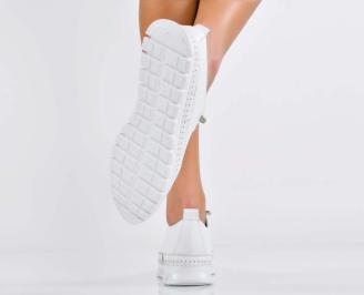 Дамски обувки  естествена кожа бели EOBUVKIBG