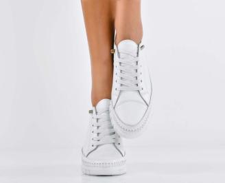 Дамски обувки  естествена кожа бели EOBUVKIBG