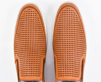 Мъжки  мокасини кафяви естествен  набук EOBUVKIBG