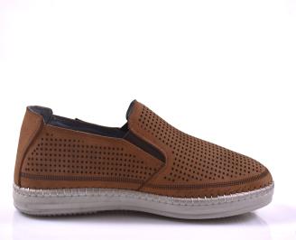 Мъжки  мокасини кафяви естествен  набук EOBUVKIBG