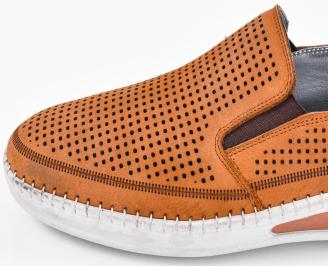 Мъжки  мокасини кафяви естествен  набук EOBUVKIBG