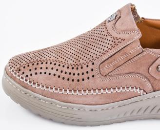 Мъжки  мокасини кафяви естествен  набук EOBUVKIBG