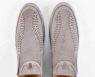 Мъжки  мокасини зелени естествен  набук EOBUVKIBG