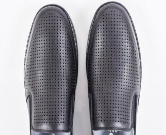 Мъжки  мокасини черни естествена  кожа EOBUVKIBG