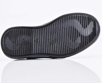 Мъжки  мокасини черни естествена  кожа EOBUVKIBG