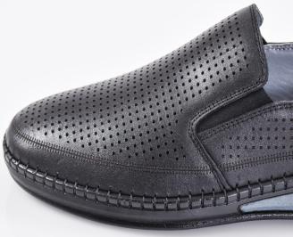 Мъжки  мокасини черни естествена  кожа EOBUVKIBG