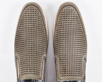 Мъжки  мокасини зелени естествен набук EOBUVKIBG