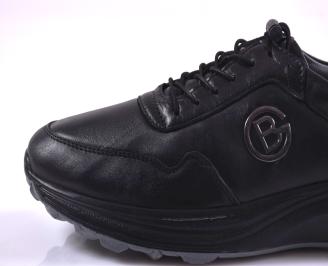 Мъжки кецове естествена кожа черни EOBUVKIBG