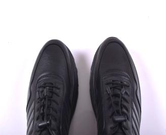 Мъжки ортопедични обувки естествена кожа черни EOBUVKIBG