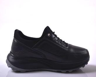 Мъжки кецове естествена кожа черни EOBUVKIBG