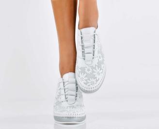 Дамски обувки  естествена кожа бели EOBUVKIBG