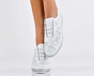 Дамски обувки  естествена кожа бели EOBUVKIBG