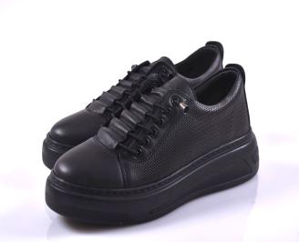 Дамски сникърси естествена кожа черни EOBUVKIBG