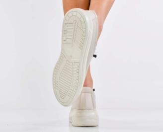 Дамски сникърси естествена кожа бежови EOBUVKIBG