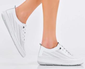 Дамски обувки  естествена кожа бели EOBUVKIBG