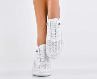 Дамски обувки  естествена кожа бели EOBUVKIBG