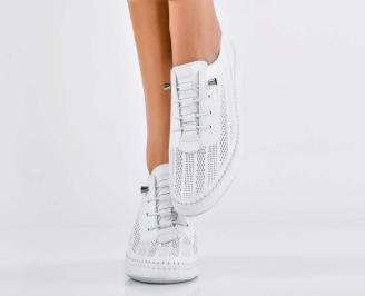 Дамски обувки  естествена кожа бели EOBUVKIBG