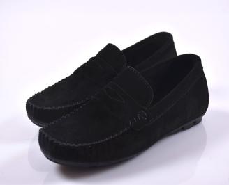 Мъжки  мокасини естествен  набук черни EOBUVKIBG
