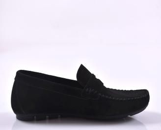 Мъжки  мокасини естествен  набук черни EOBUVKIBG 3