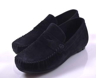 Мъжки  мокасини естествен  набук сини EOBUVKIBG