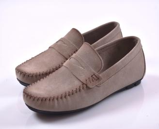 Мъжки  мокасини естествен  набук бежови EOBUVKIBG