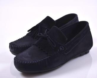 Мъжки  мокасини естествен  набук сини EOBUVKIBG