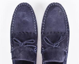 Мъжки  мокасини естествен  набук сини EOBUVKIBG