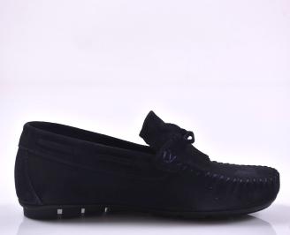 Мъжки  мокасини естествен  набук сини EOBUVKIBG