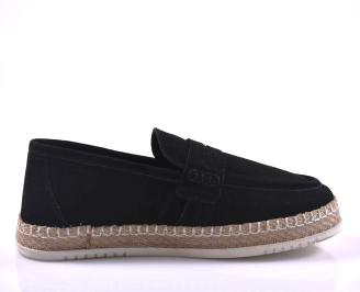 Мъжки  мокасини естествен  набук черни EOBUVKIBG
