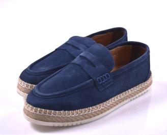 Мъжки  мокасини естествен  набук сини EOBUVKIBG