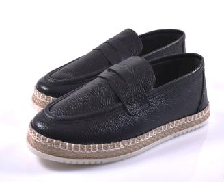 Мъжки  мокасини естествена  кожа черни EOBUVKIBG