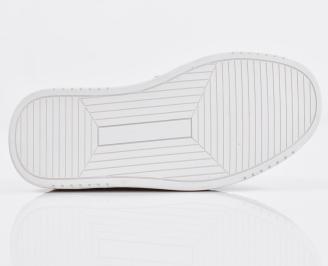 Мъжки  мокасини естествена  кожа бели EOBUVKIBG