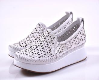 Дамски  обувки естествена кожа бели EOBUVKIBG