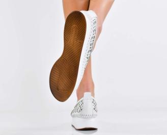 Дамски  обувки естествена кожа бели EOBUVKIBG