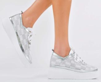 Дамски обувки естествена кожа бели EOBUVKIBG