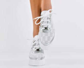 Дамски обувки естествена кожа бели EOBUVKIBG